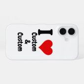 カスタマイズ可能 I Love カスタム iPhone 16ケース (裏面横)