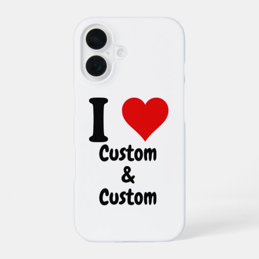 カスタマイズ可能 I Love カスタム iPhone 16ケース (裏面)
