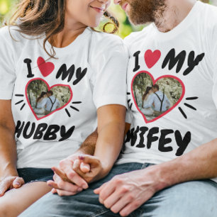 カスタマイズ可能[I Love My WIFEY/HUBBY] Tシャツ