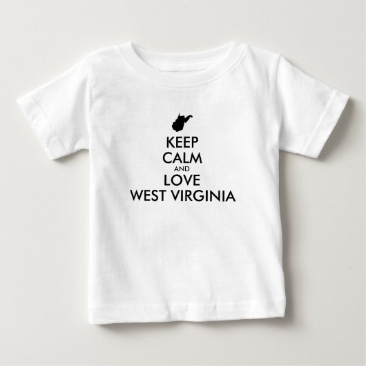 カスタマイズ可能 KEEP CALM ウエストバージニアを愛して ベビーTシャツ (正面)