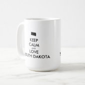 カスタマイズ可能 KEEP CALM サウスダコタ州を愛して コーヒーマグカップ (正面左)