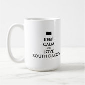 カスタマイズ可能 KEEP CALM サウスダコタ州を愛して コーヒーマグカップ (左)