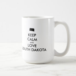 カスタマイズ可能 KEEP CALM サウスダコタ州を愛して コーヒーマグカップ