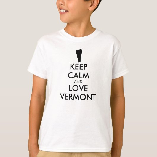 カスタマイズ可能 KEEP CALM and LOVE VERMONT Tシャツ (正面)