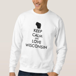 カスタマイズ可能 KEEP CALM and LOVE WISCONSIN スウェットシャツ