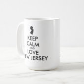 カスタマイズ可能 KEEP CALM LOVE ニュージャージー コーヒーマグカップ (正面左)