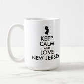 カスタマイズ可能 KEEP CALM LOVE ニュージャージー コーヒーマグカップ (左)