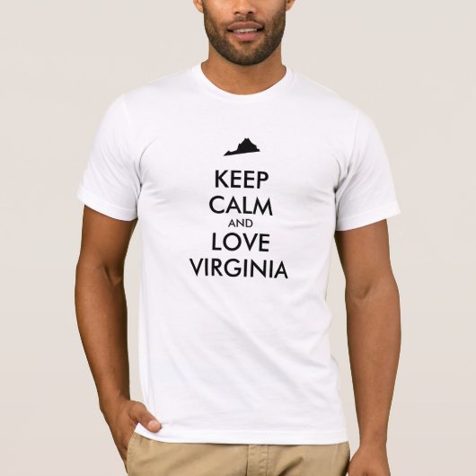カスタマイズ可能 KEEP CALM + VIRGINIAを愛する Tシャツ (正面)
