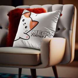 カスタマイズ可能 Meow Forever Cozy Cat クッション