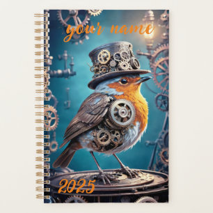 カスタマイズ可能 – "Steampunk Robin" プランナー手帳