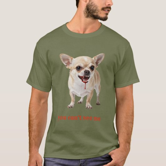 カスタマイズ可能 You Can't See Me チワワ WWE Tシャツ (正面)
