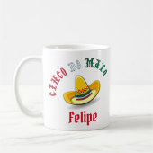 カスタマイズ可能Cinco de Mayo 5月5日フェスタ コーヒーマグカップ (左)