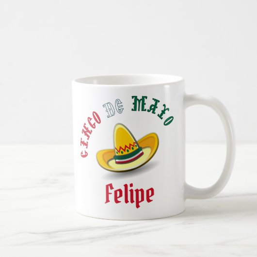 カスタマイズ可能Cinco de Mayo 5月5日フェスタ コーヒーマグカップ (右)
