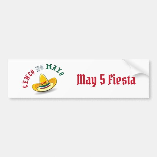 カスタマイズ可能Cinco de Mayo 5月5日フェスタ バンパーステッカー (正面)