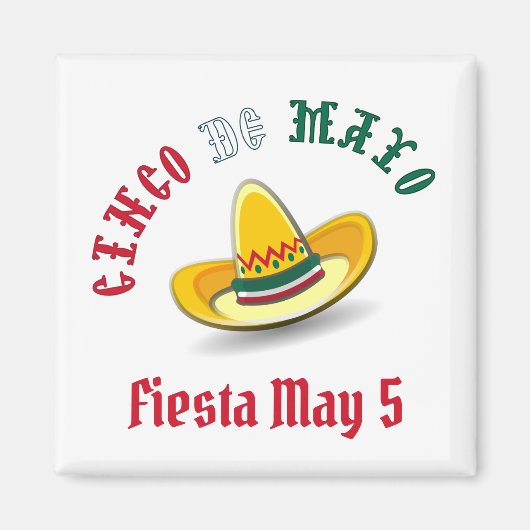 カスタマイズ可能Cinco de Mayo 5月5日フェスタ マグネット (正面)