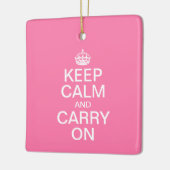 カスタマイズ可能Keep Calm and Carry On セラミックオーナメント (左)