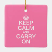 カスタマイズ可能Keep Calm and Carry On セラミックオーナメント (裏面)