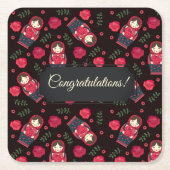 カスタマイズ可能Matreshka スクエアペーパーコースター (正面)