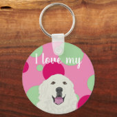 カスタマイズ可能Pyreneesが素晴らし好き キーホルダー (正面)