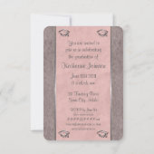 カスタマイズ可華美能なピンクの卒業案内 招待状 (裏面)