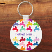 カスタマイズ可飛んでいる能：豚 キーホルダー (正面)