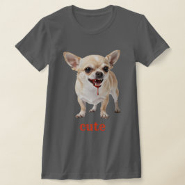 カスタマイズ可 かわいいチワワ 攻撃的 凶暴 Tシャツ