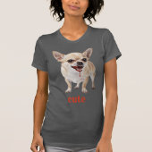 カスタマイズ可 かわいいチワワ 攻撃的 凶暴 Tシャツ (正面)