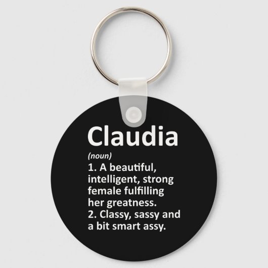カスタマイズ名クリスマスの面白いClaudiaの定義 キーホルダー (正面)
