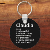 カスタマイズ名クリスマスの面白いClaudiaの定義 キーホルダー (正面)