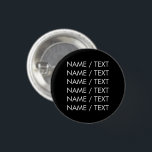 カスタマイズ名前文字ミニマリストエレガント白黒 缶バッジ<br><div class="desc">名前カスタマイズ文字のミニマリエレガントスト白黒ボタン名、語句、または文字でカスタマイズ</div>