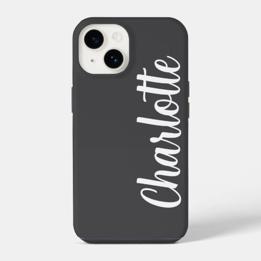 カスタマイズ名 モダン シンプル グレー iPhoneケース (裏面)