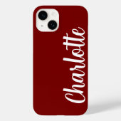 カスタマイズ名 モダン ミニマル チェリー レッド おしゃれ Case-Mate iPhoneケース (裏面)