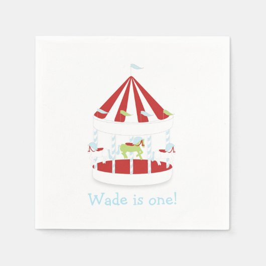 カスタマイズ回転木馬 スタンダードカクテルナプキン (正面)