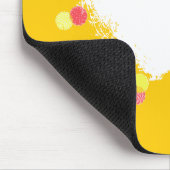 カスタマイズ多彩な点及び白いハートの形の名前 マウスパッド (コーナー)