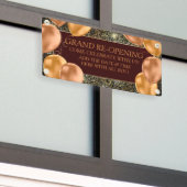 カスタマイズ大再開業金ゴールド風船店 横断幕 (ビルの外側)