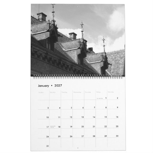 カスタマイズ大抵プラハ- カレンダー (1月 2027)