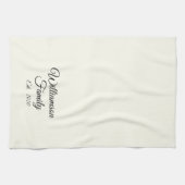 カスタマイズ夫婦の名年号アイボリー キッチンタオル (横)