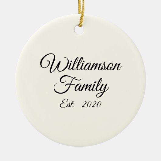 カスタマイズ夫婦の名年号アイボリー セラミックオーナメント (正面)