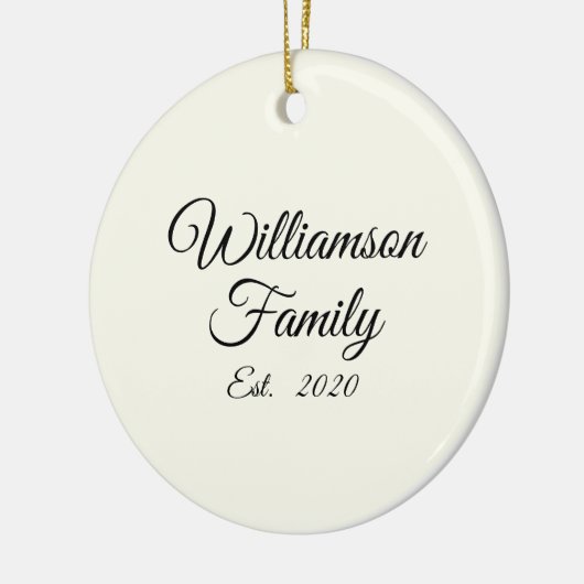 カスタマイズ夫婦の名年号アイボリー セラミックオーナメント (左)