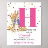 カスタマイズ女の子誕生ポスター ポスター (正面)