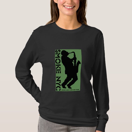 カスタマイズ女性黒いLSロゴ- Tシャツ (正面)