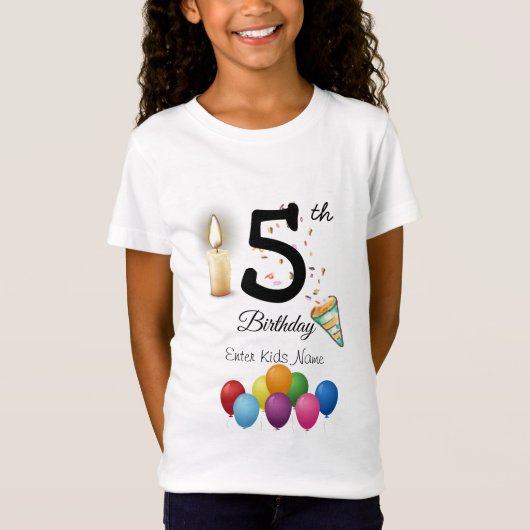 カスタマイズ子供の誕生日 Tシャツ (正面)