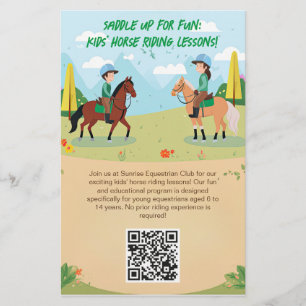 カスタマイズ子供へ可能なフライヤーの乗馬クラス チラシ