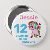 カスタマイズ子誕生日バッジ – 女の子素晴らし 缶バッジ (正面&裏面)