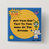 カスタマイズ宇宙エイリアンボタン 缶バッジ (正面)