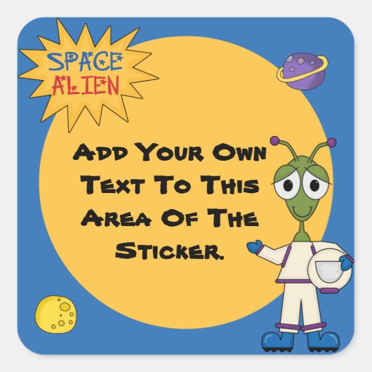 カスタマイズ宇宙エイリアン スクエアシール (正面)