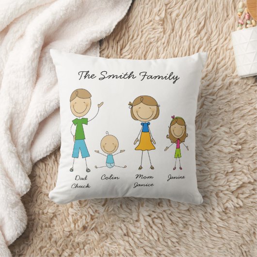 カスタマイズ家族の棒の姿の枕 クッション (ブランケット)