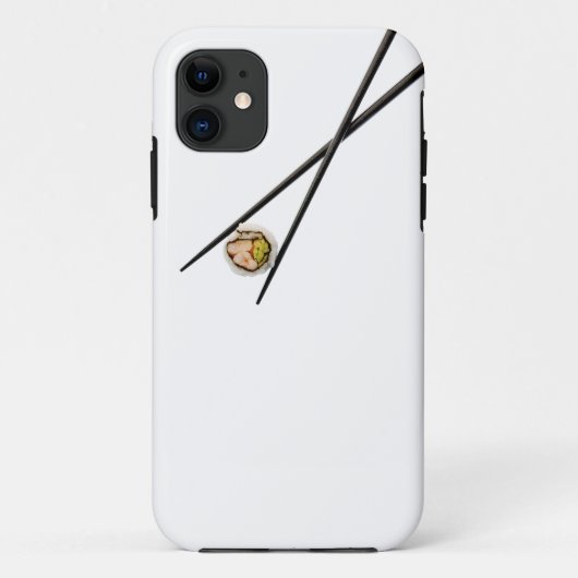 カスタマイズ寿司および黒い箸- Case-Mate iPhoneケース (裏面)