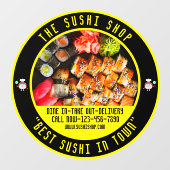 カスタマイズ寿司店の玄関 ウィンドウサイン (シート)