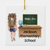 カスタマイズ小学生卒業/学校オーナメント セラミックオーナメント (裏面)